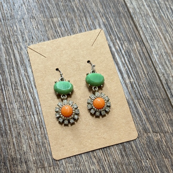 Francesca's Collections Jewelry - Elegant Green and Coral Dangle Earrings